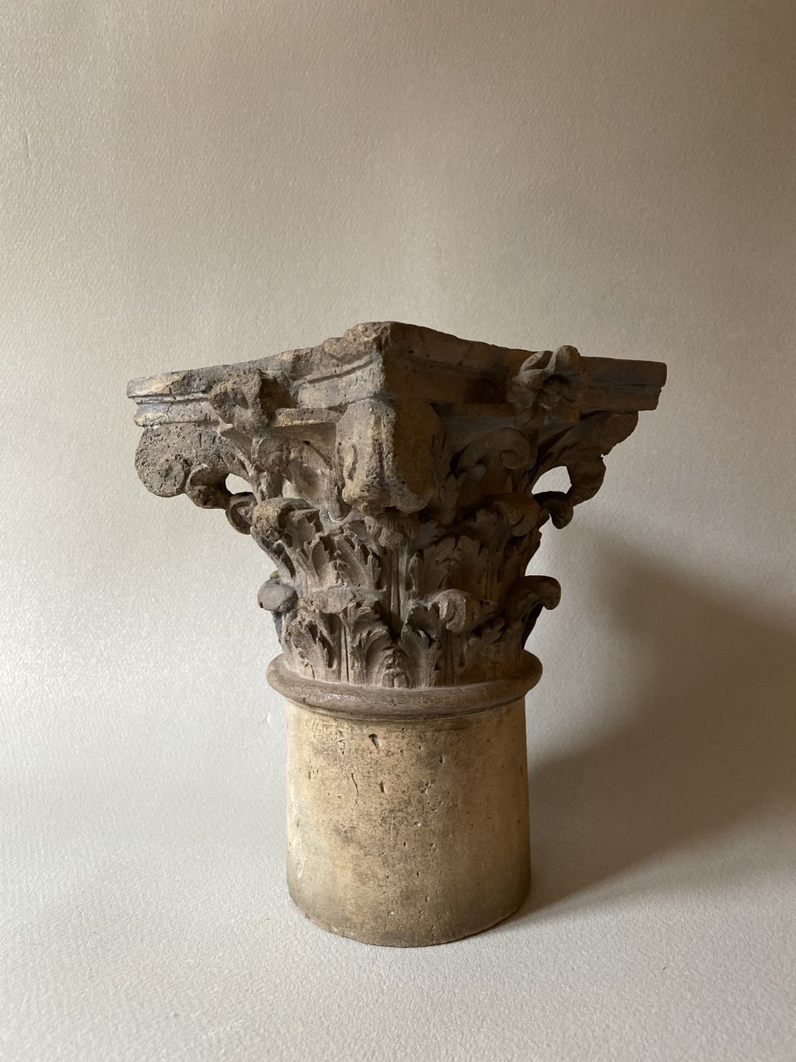 Chapiteau Corinthien En Pierre -photo-4