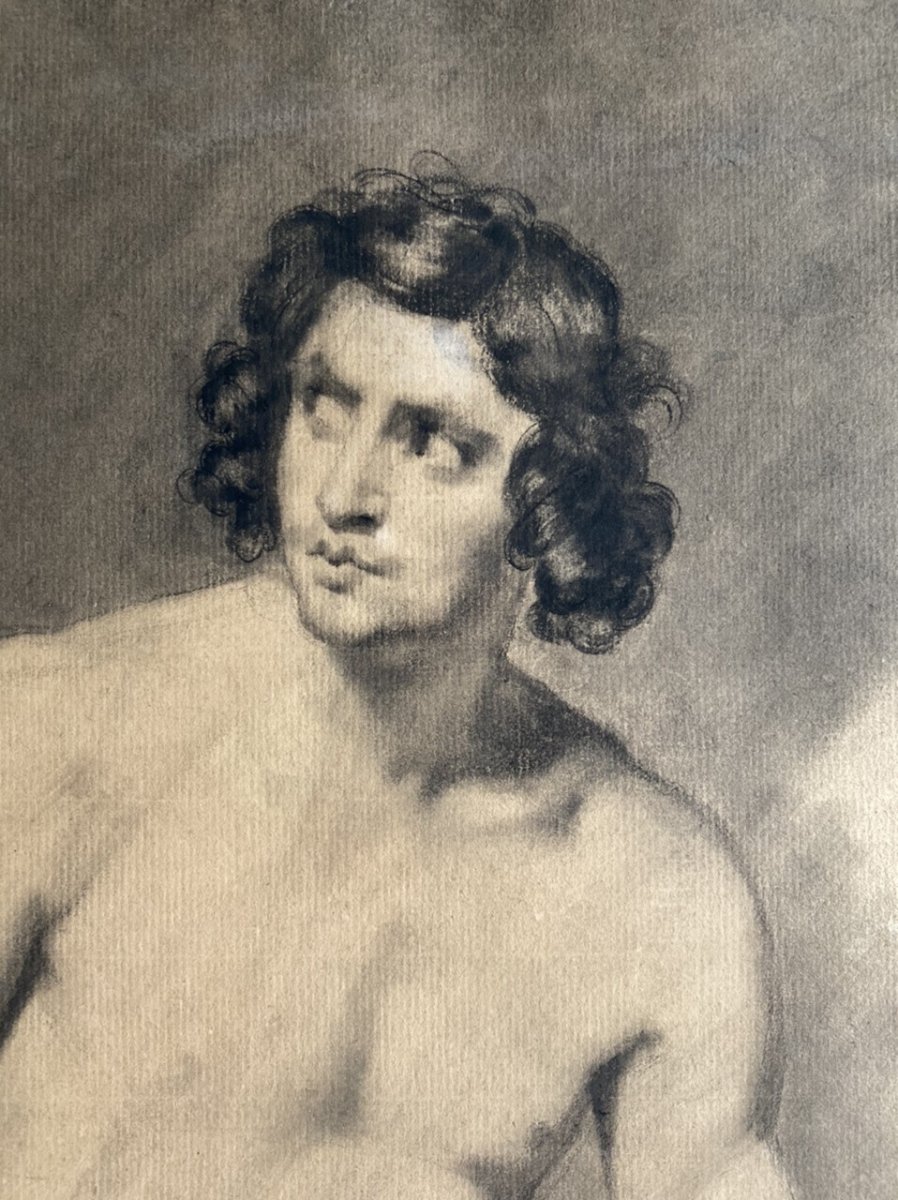 Académie d’Homme Romantique , Nu Masculin XIX Atelier Du Baron Gros -photo-3