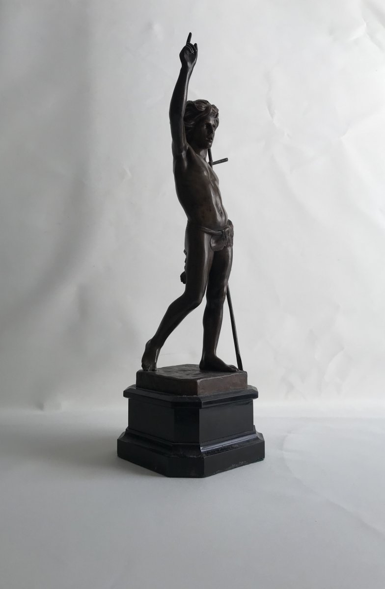 Bronze Saint Jean Baptiste -  Paul Dubois - Rome 1861- Barbedienne -photo-2