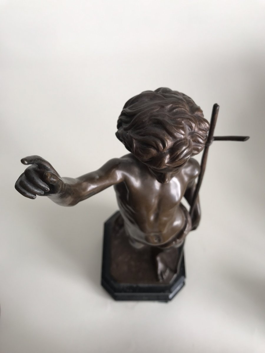 Bronze Saint Jean Baptiste -  Paul Dubois - Rome 1861- Barbedienne -photo-6