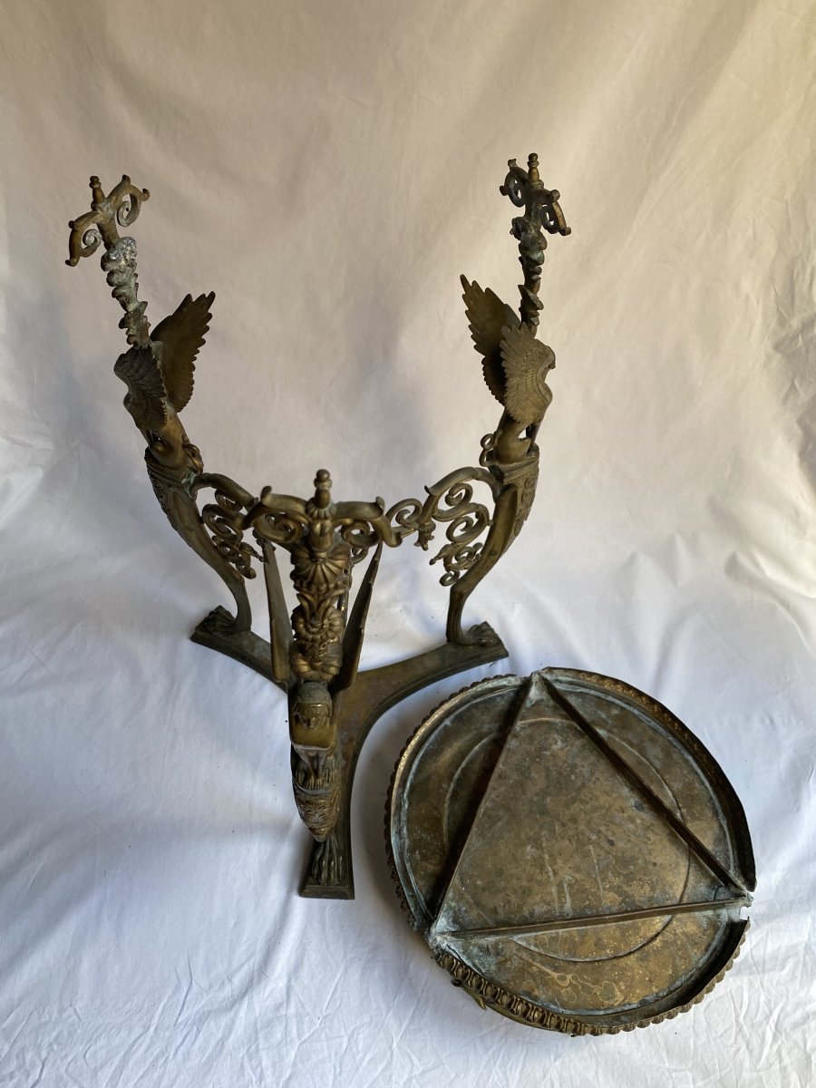Trépied En Bronze  De Pompéi d'Après Le Modèle Antique - Naples  Italie  XIXe Siècle.-photo-3