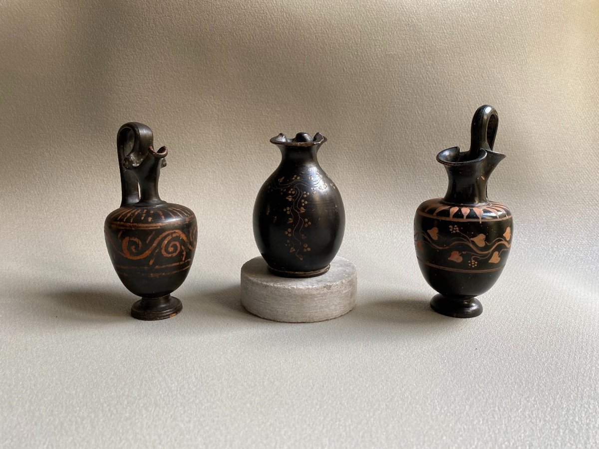 Oenochoé En Céramique Décor De Volutes et mascarons  Grande Grèce Apulie  IV Av.j.c. Italie-photo-8