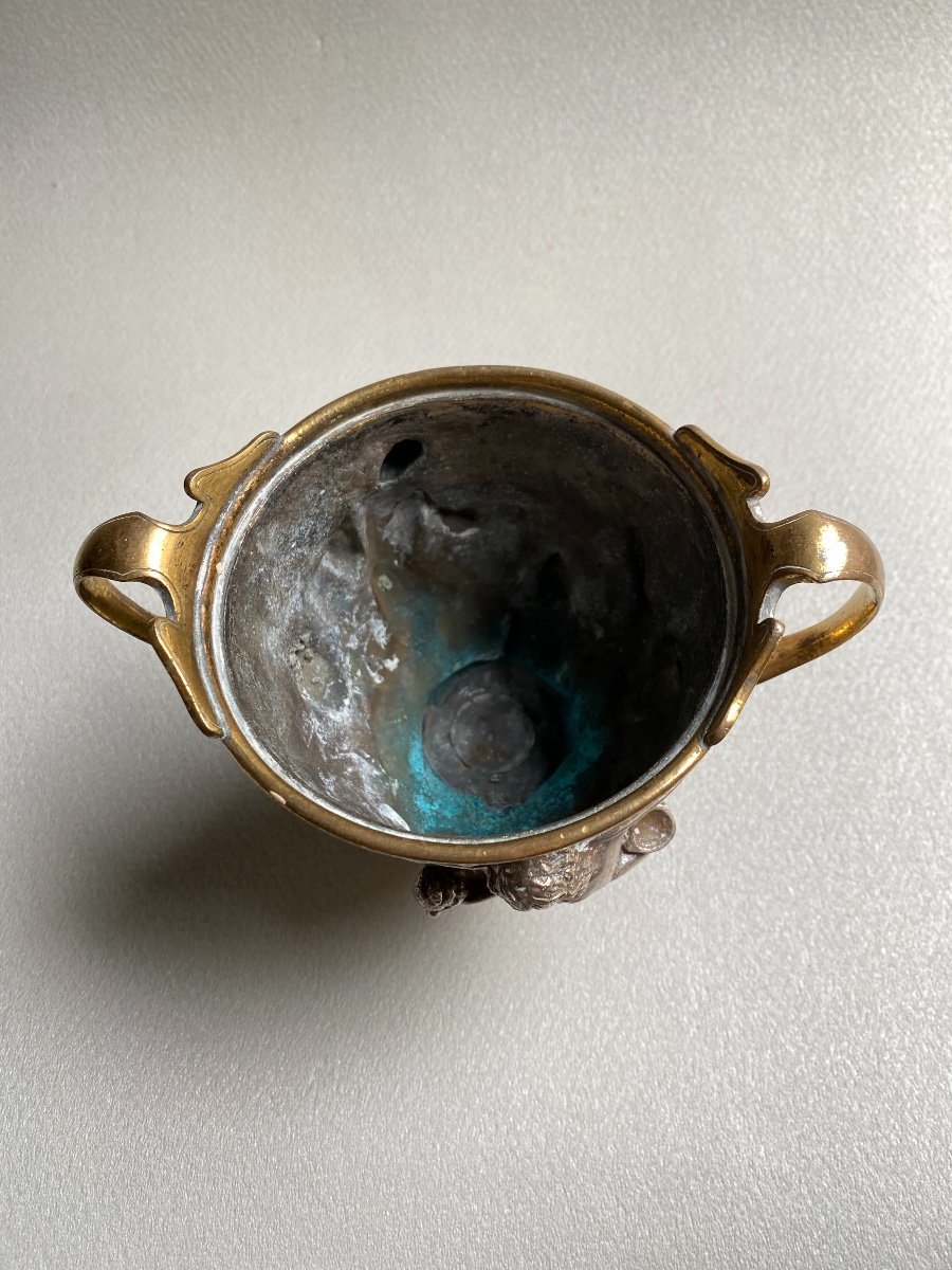Pair Of Kantharos  Cup Of The Centaurs Of Pompei, Naples, Italy Replicas XIX Silver Bronze-photo-5