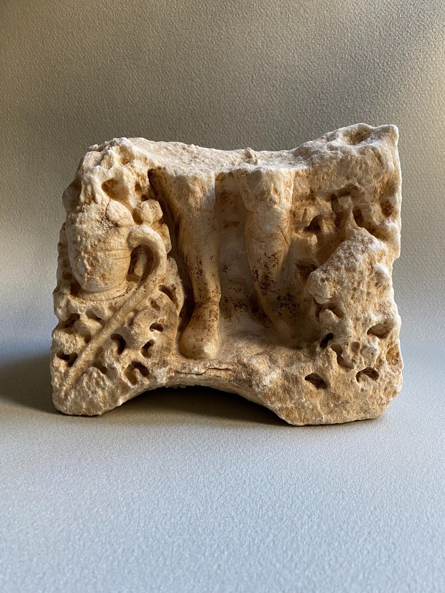Foot Fragment Of An Ancient Roman Marble Statue From The 2nd Century-photo-3