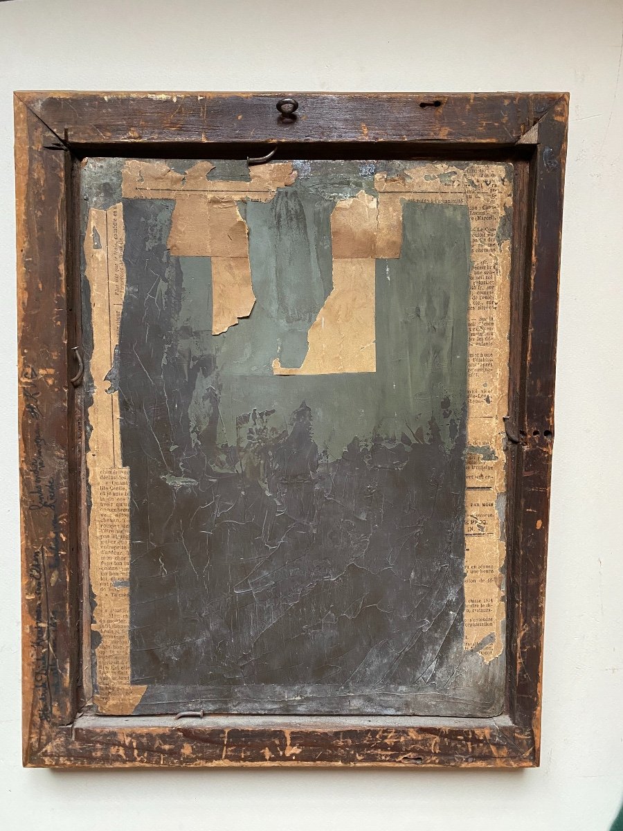 Autoportrait Du Peintre Emile Cambiaggio Italie Fin XIX Dans son Atelier D’artiste Rare Portait-photo-1