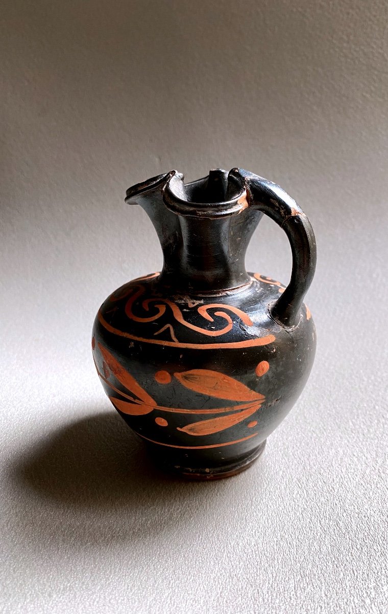 Oenochoé à Col Trilobé, Décor Surpeint Grande Grèce Apulie Italie IV A.jc-photo-2