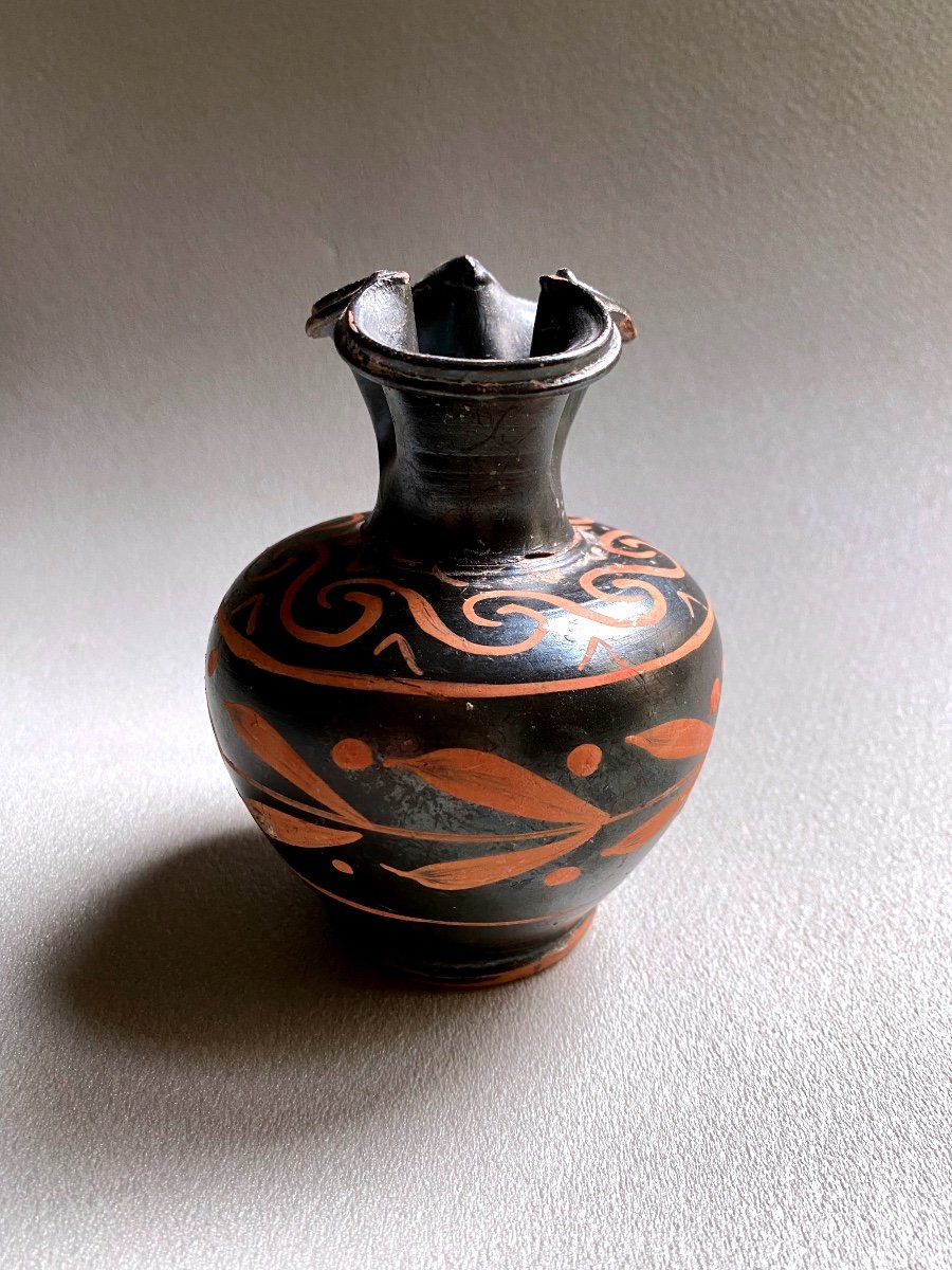 Oenochoé à Col Trilobé, Décor Surpeint Grande Grèce Apulie Italie IV A.jc-photo-3