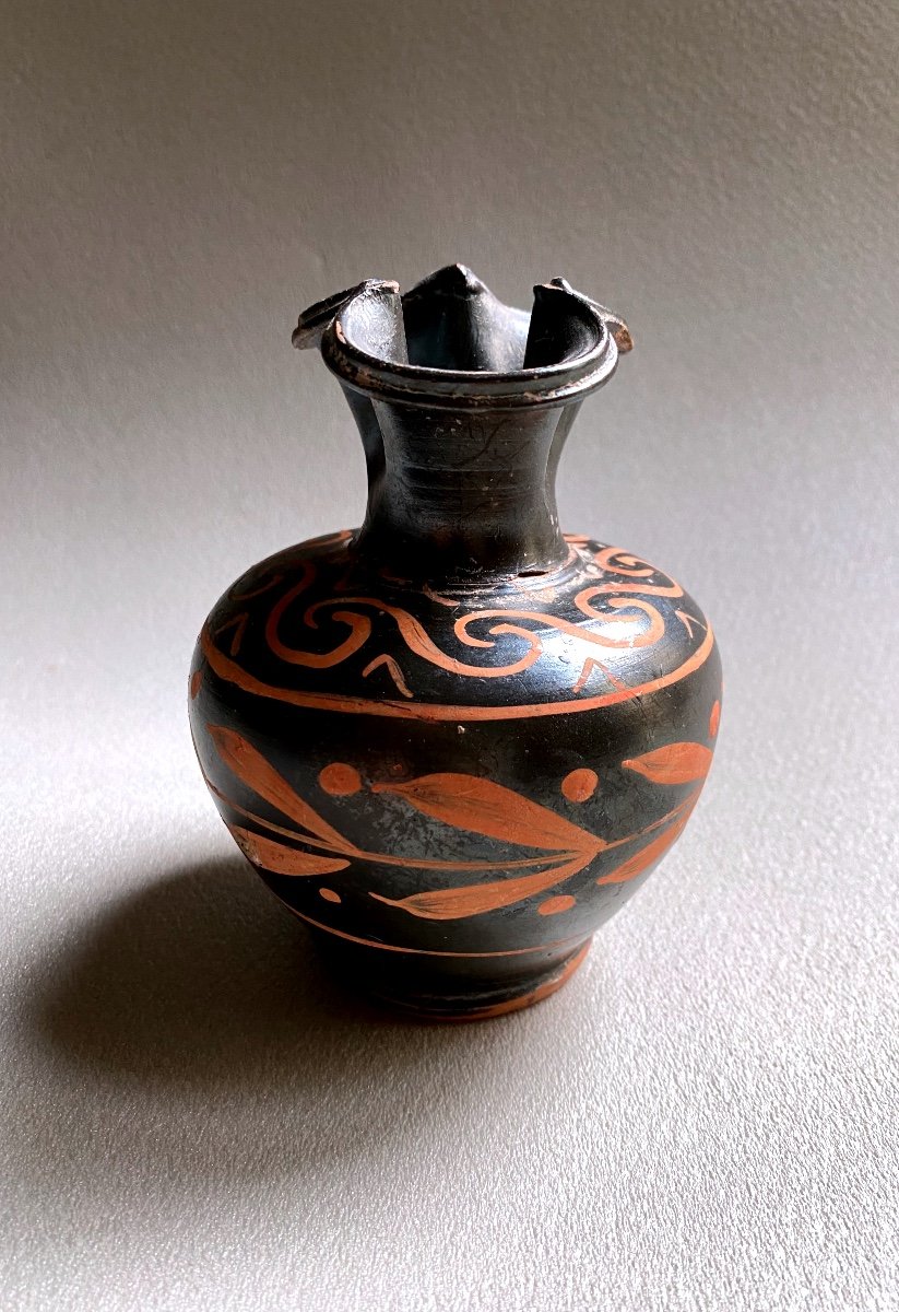 Oenochoé à Col Trilobé, Décor Surpeint Grande Grèce Apulie Italie IV A.jc-photo-1