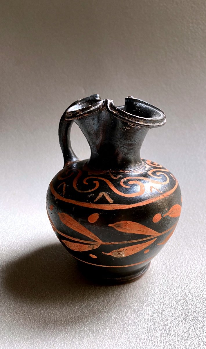 Oenochoé à Col Trilobé, Décor Surpeint Grande Grèce Apulie Italie IV A.jc-photo-3