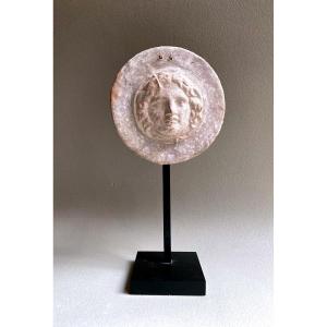 Bouclier Votif Portrait Méduse Grande Grèce ItalieTerre Cuite art Grec Antique IIIs Av Jc Femme Gorgone 