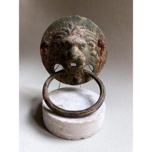 Roman Bronze Lion's Head Handle Ancient Art Ii-iii.