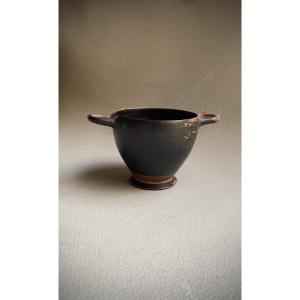 Attic Skyphos With Black Glaze, Ancient Greek Vase, 5th Century Bc
