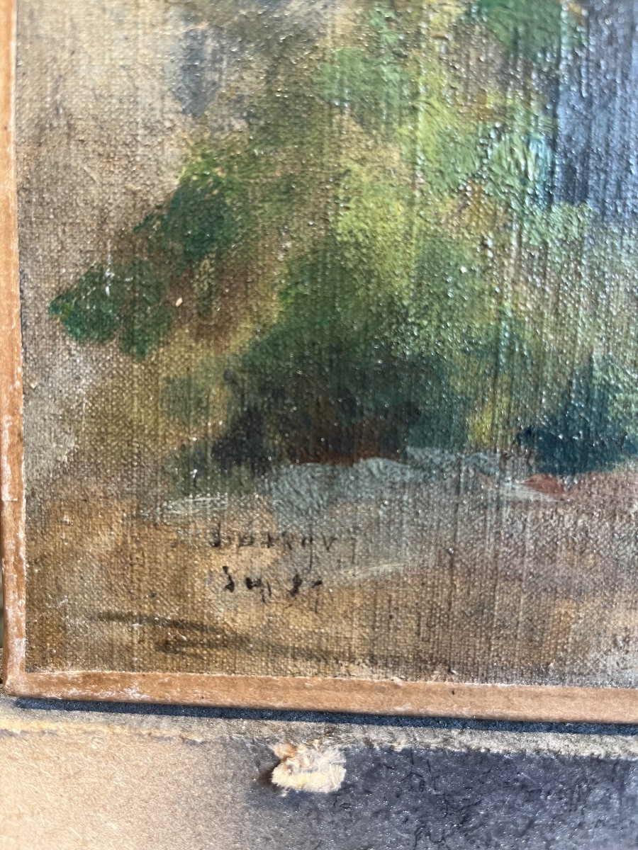 Landscape By Jean Danguy (1863-1926) Oil On Canvas Signed Dated-photo-3