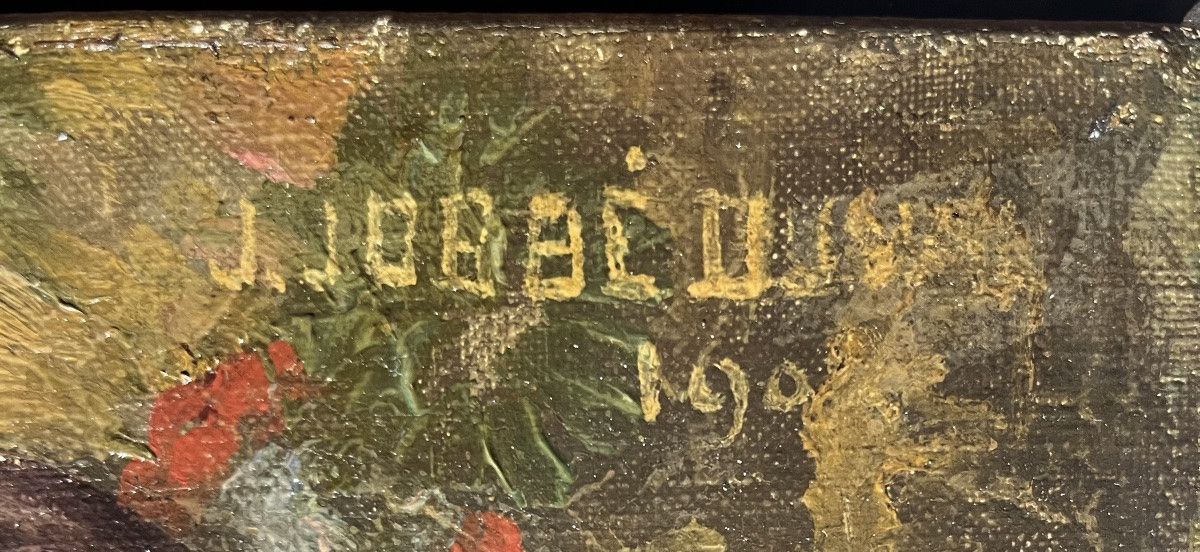 Portrait Of A Woman By Jacques Jobbé-duval (1854-1942) Oil On Canvas Signed And Dated-photo-5