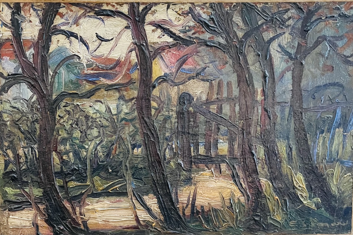Paysage Huile sur toile Signé