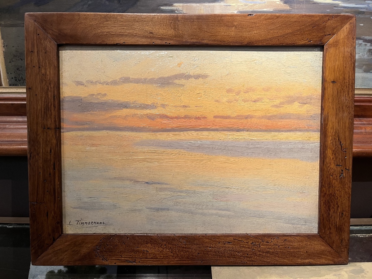 Crépuscule Louis Timmermans (1846-1910) huile sur panneau