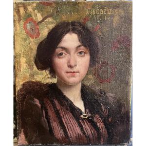 Portrait de femme Jacques Jobbé-Duval (1854-1942) Huile sur toile Signé et daté
