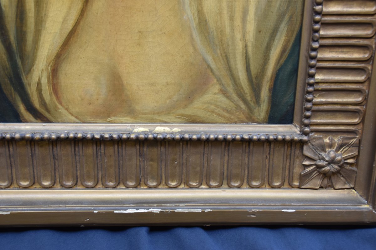 Dans le style de Jean-Baptiste Greuze – École française–Milieu du XIXe siècle – Huile sur toile-photo-4