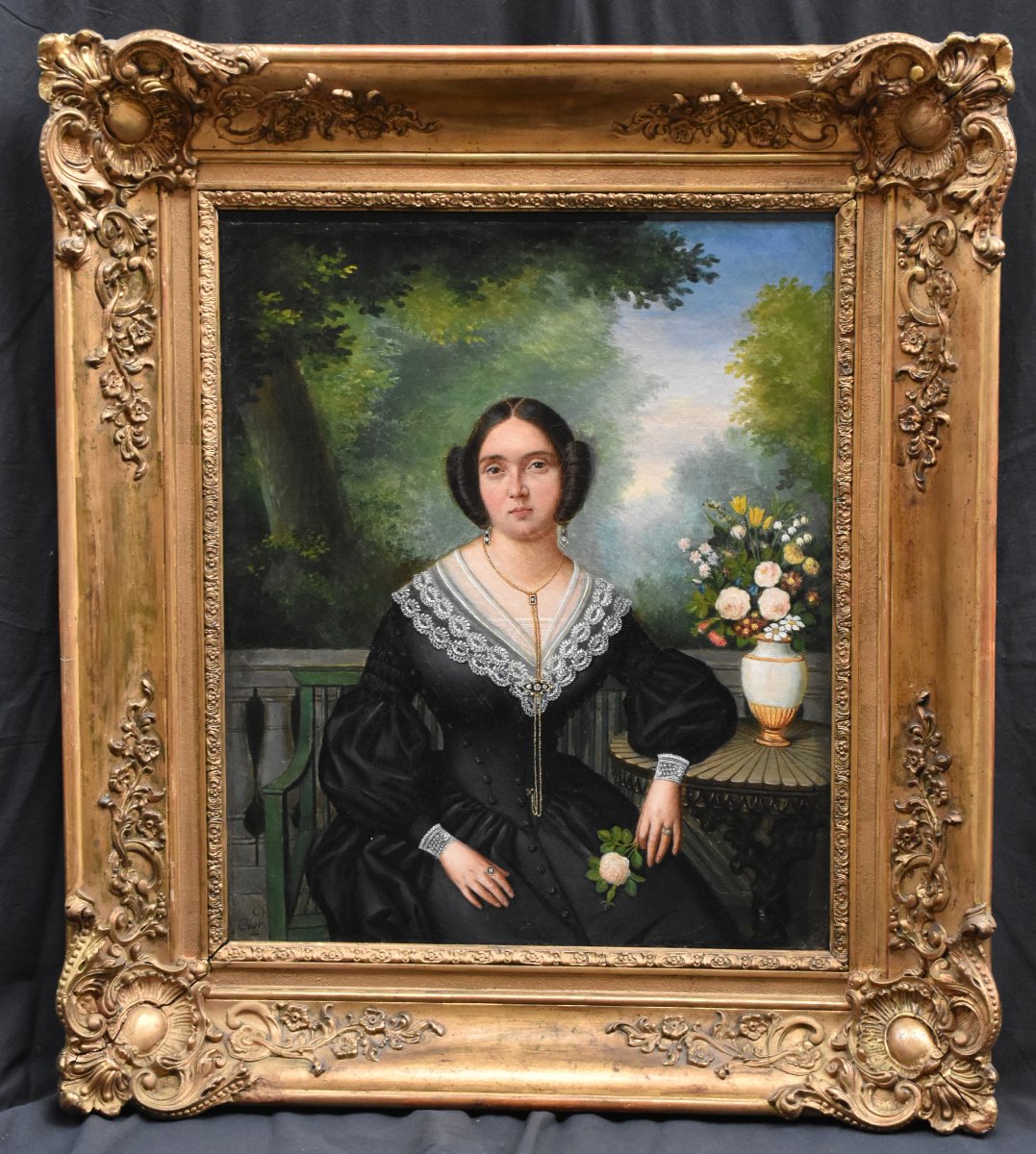 Attribué à Pierre-Charles Cior (1769–1840) – Portrait de jeune femme vers 1835–1840-photo-2