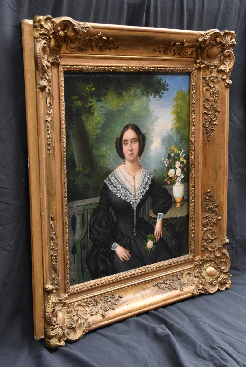 Attribué à Pierre-Charles Cior (1769–1840) – Portrait de jeune femme vers 1835–1840-photo-3