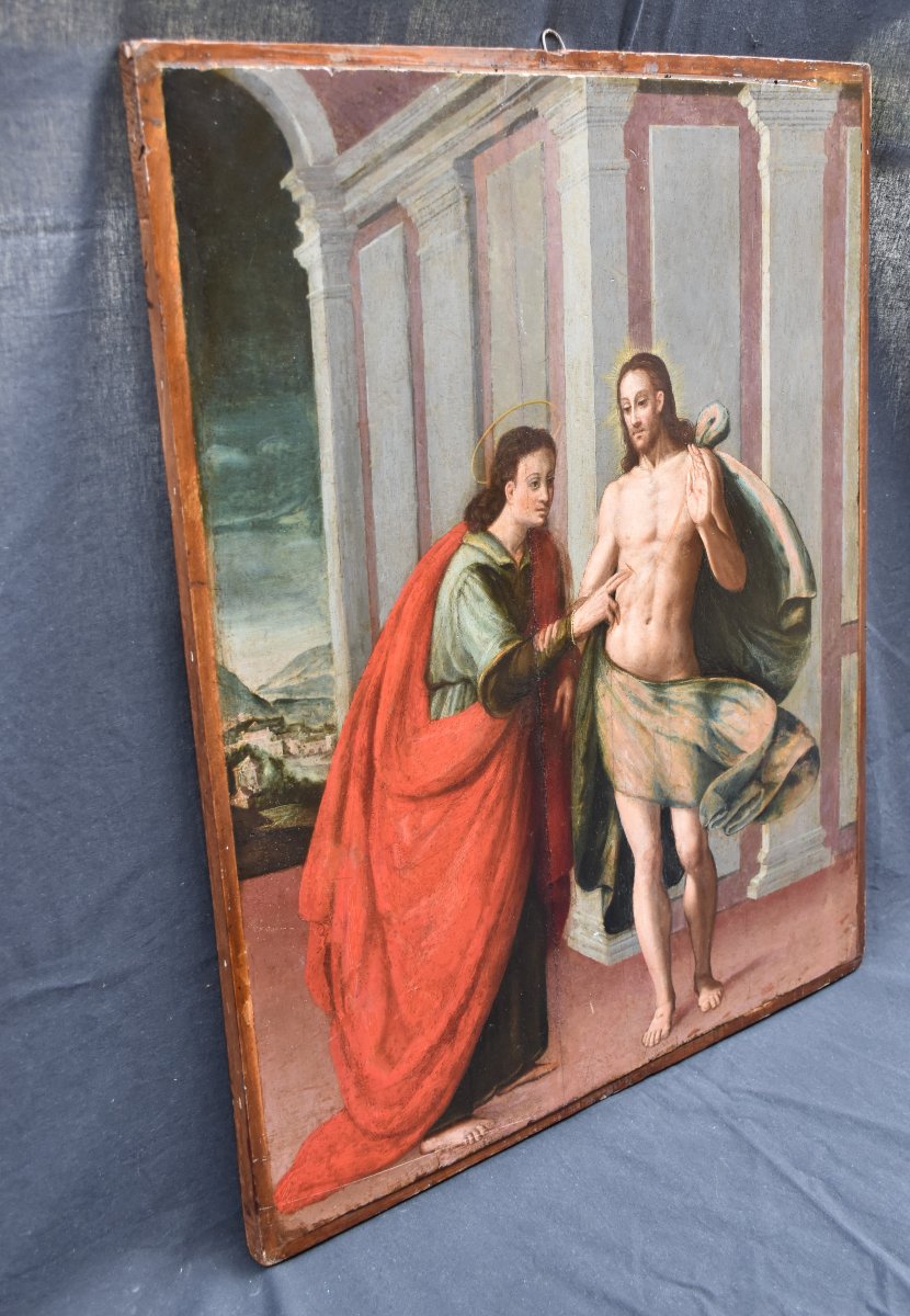 The Doubt Of Saint Thomas – Italian School, Renaissance, 16th Century – Oil On Panel-photo-3