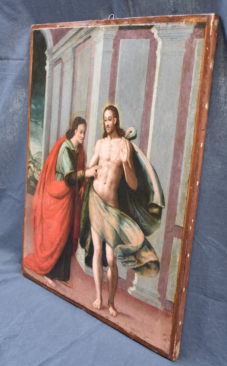 The Doubt Of Saint Thomas – Italian School, Renaissance, 16th Century – Oil On Panel-photo-4