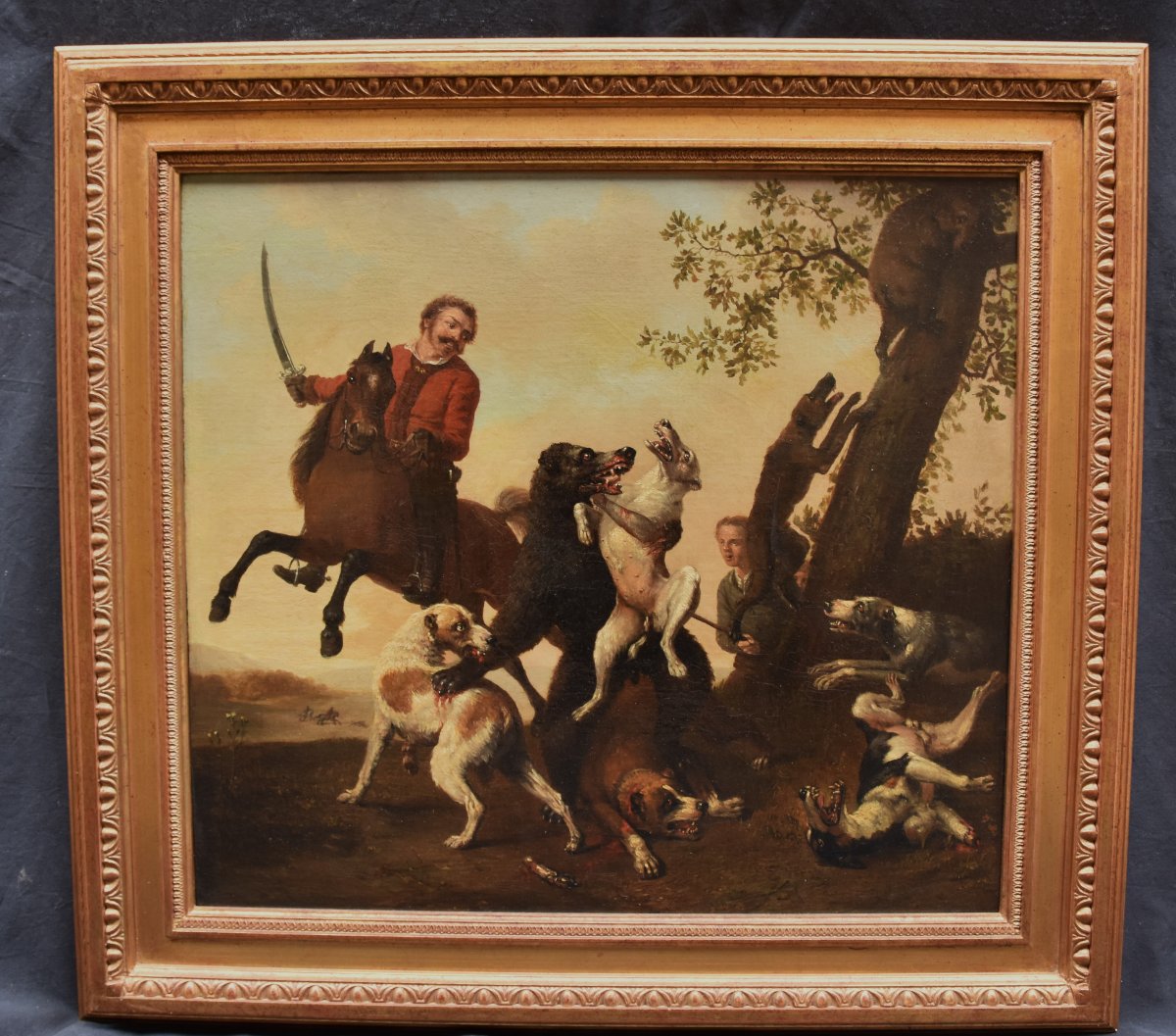 Dutch School, 17th Century Follower Of Paulus Potter (1625–1654) Bear Hunting Scene-photo-2