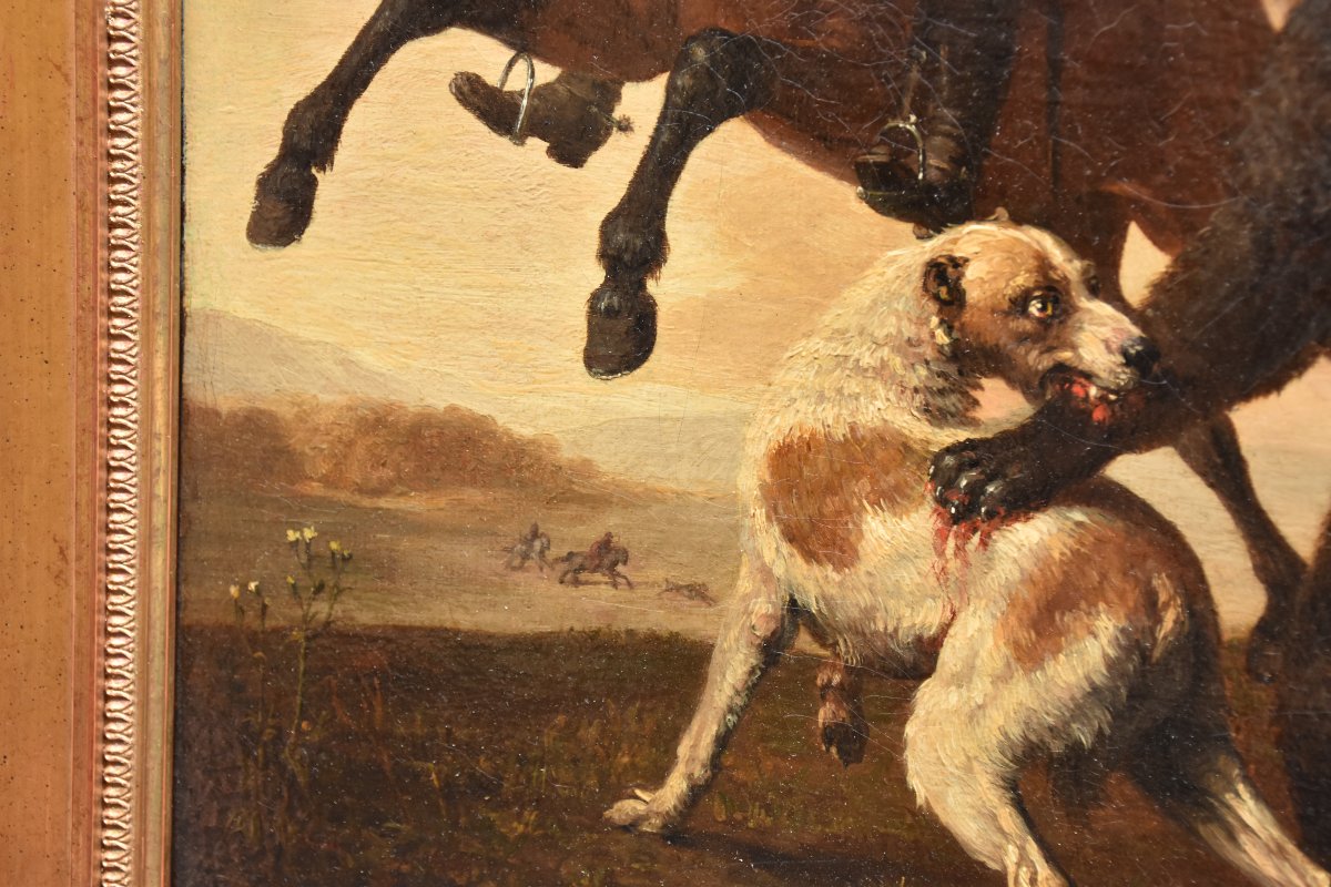 Dutch School, 17th Century Follower Of Paulus Potter (1625–1654) Bear Hunting Scene-photo-6