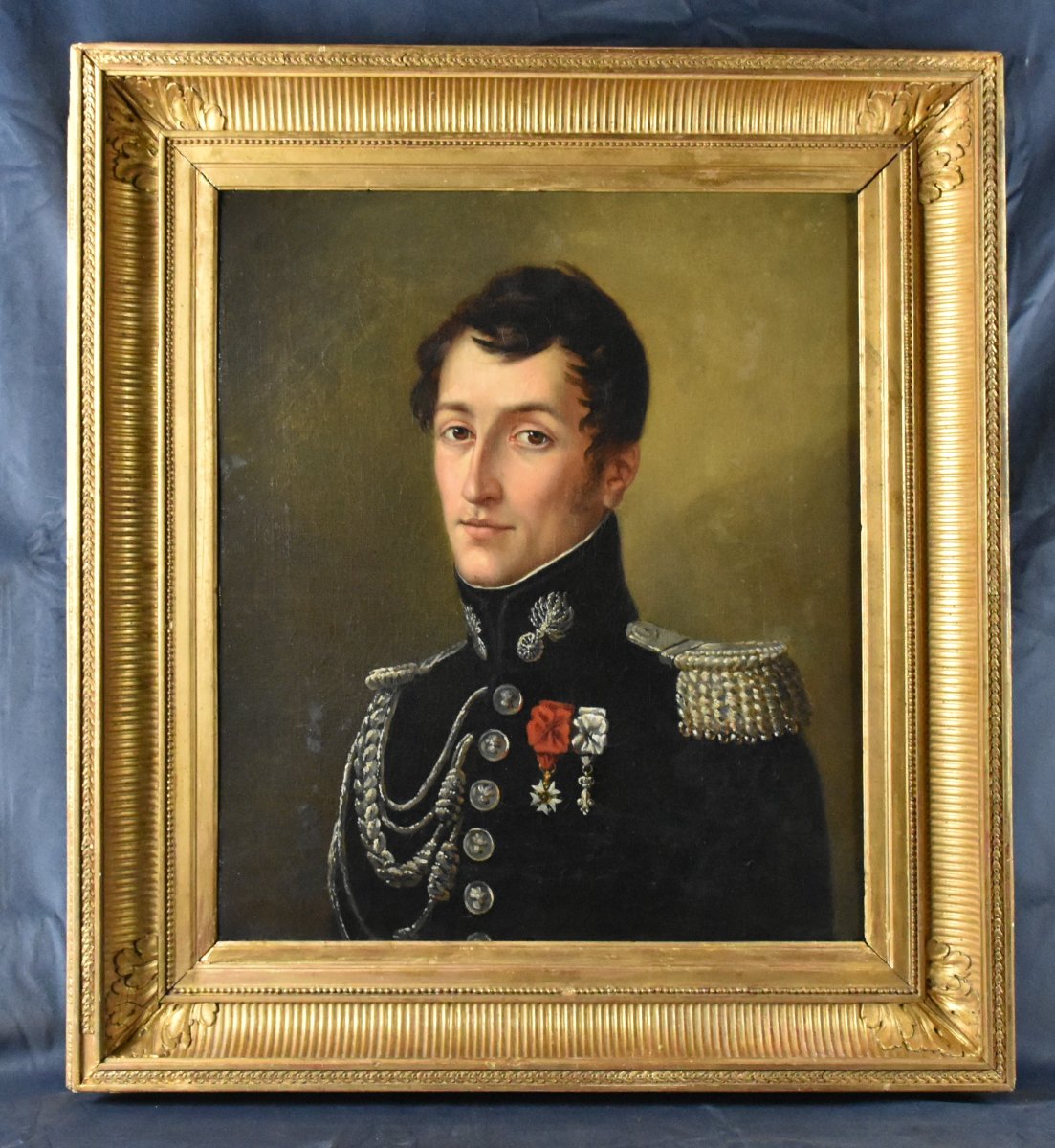 Portrait Of An Officer. Oil On Canvas. Restoration Period (circa 1815–1830)-photo-2