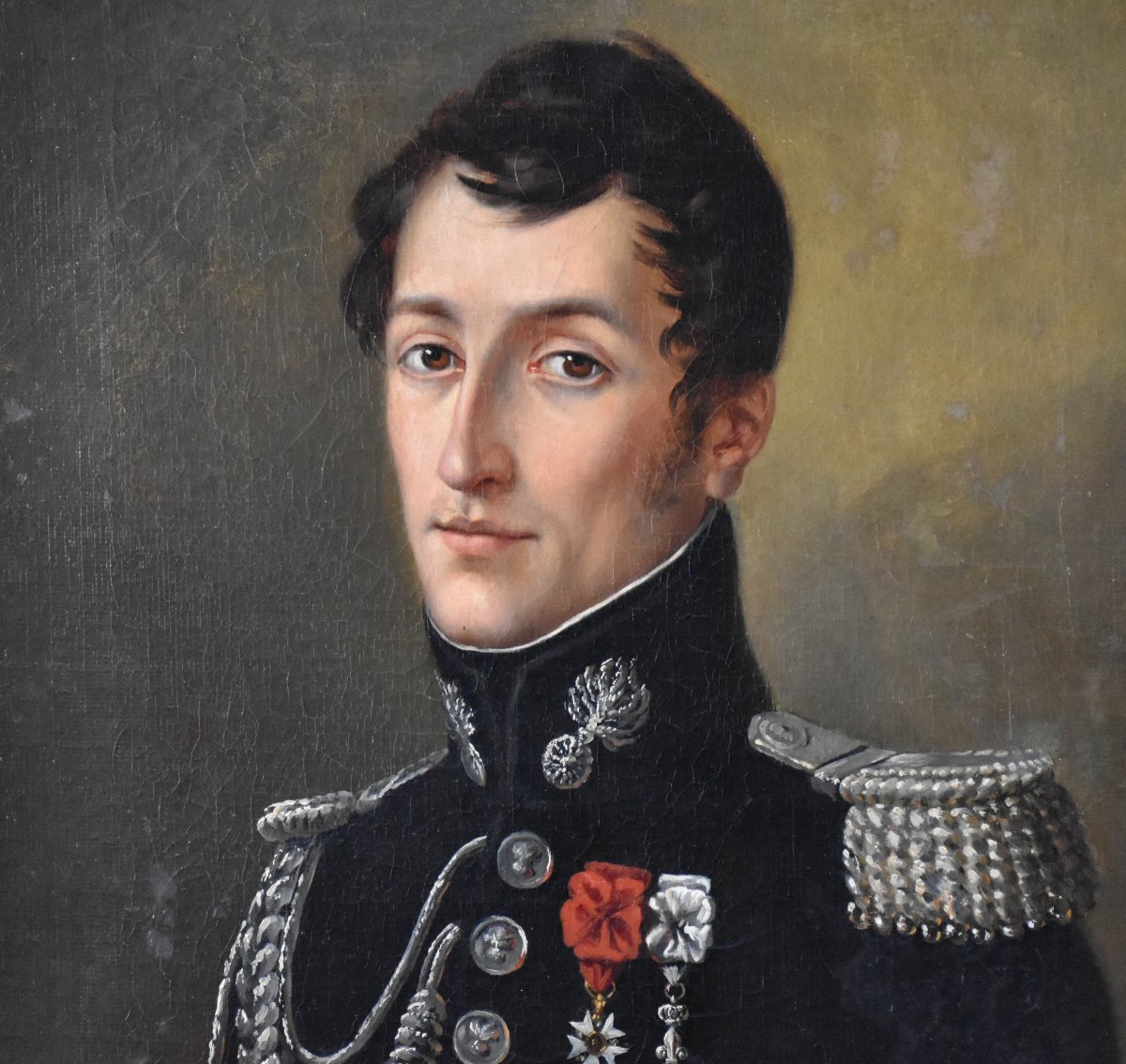 Portrait Of An Officer. Oil On Canvas. Restoration Period (circa 1815–1830)-photo-3