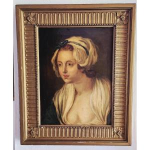 In The Style Of Jean-baptiste Greuze—french School—mid-19th Century—oil On Canvas