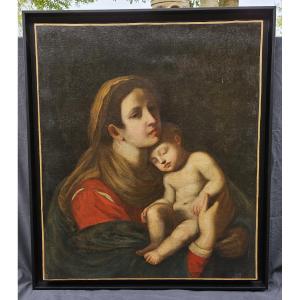 Oil On Canvas - Virgin With The Sleeping Child – 17th-century Italian School