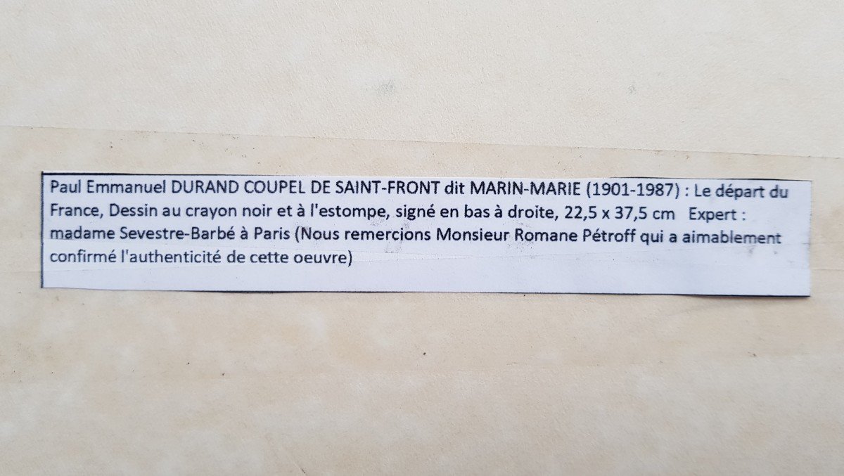 MARIN-MARIE - PAQUEBOT FRANCE - RARE DESSIN -photo-2