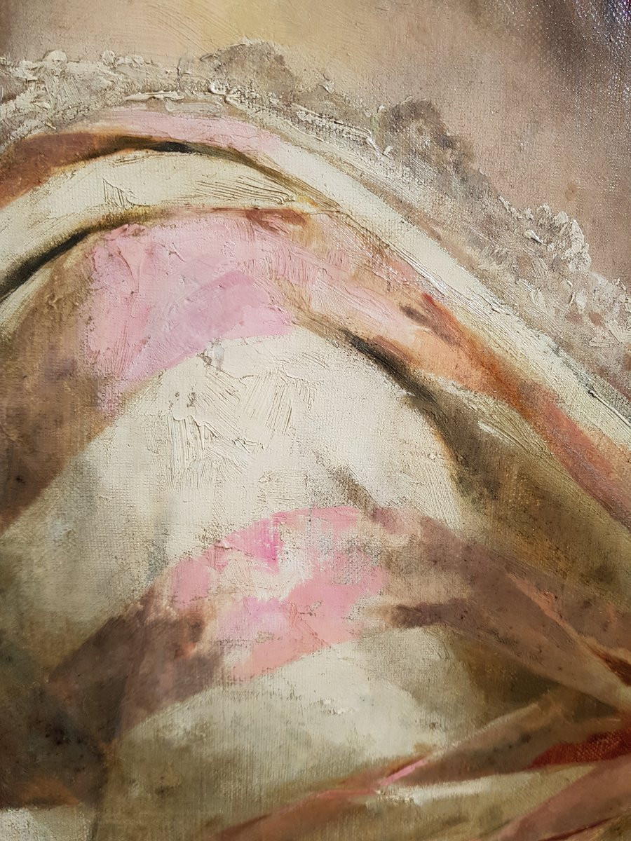 CHANTRON - Huile sur toile - 1884 - Portrait de femme -photo-7