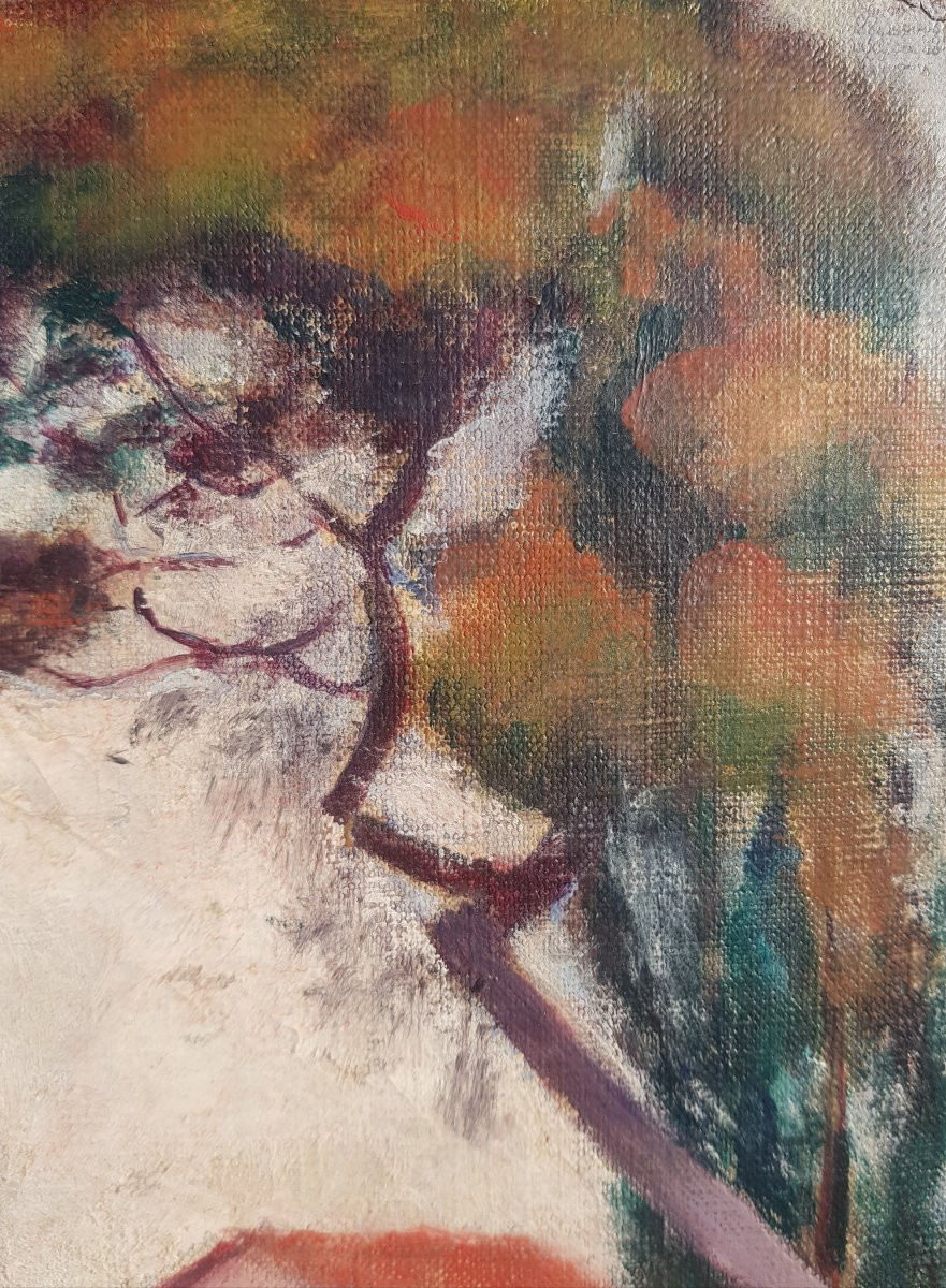 Roderic O'CONOR - Huile sur carton - Paysage au cheval blanc-photo-1
