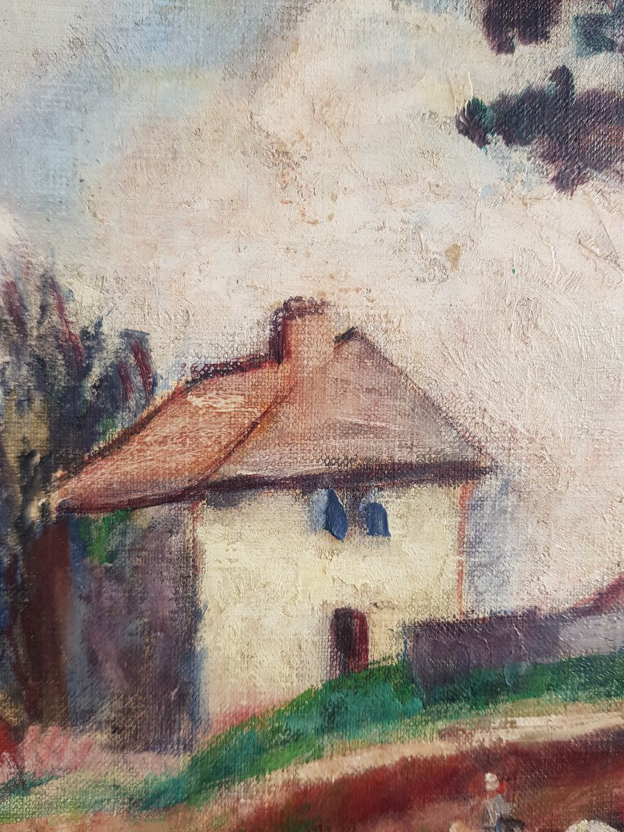 Roderic O'CONOR - Huile sur carton - Paysage au cheval blanc-photo-6