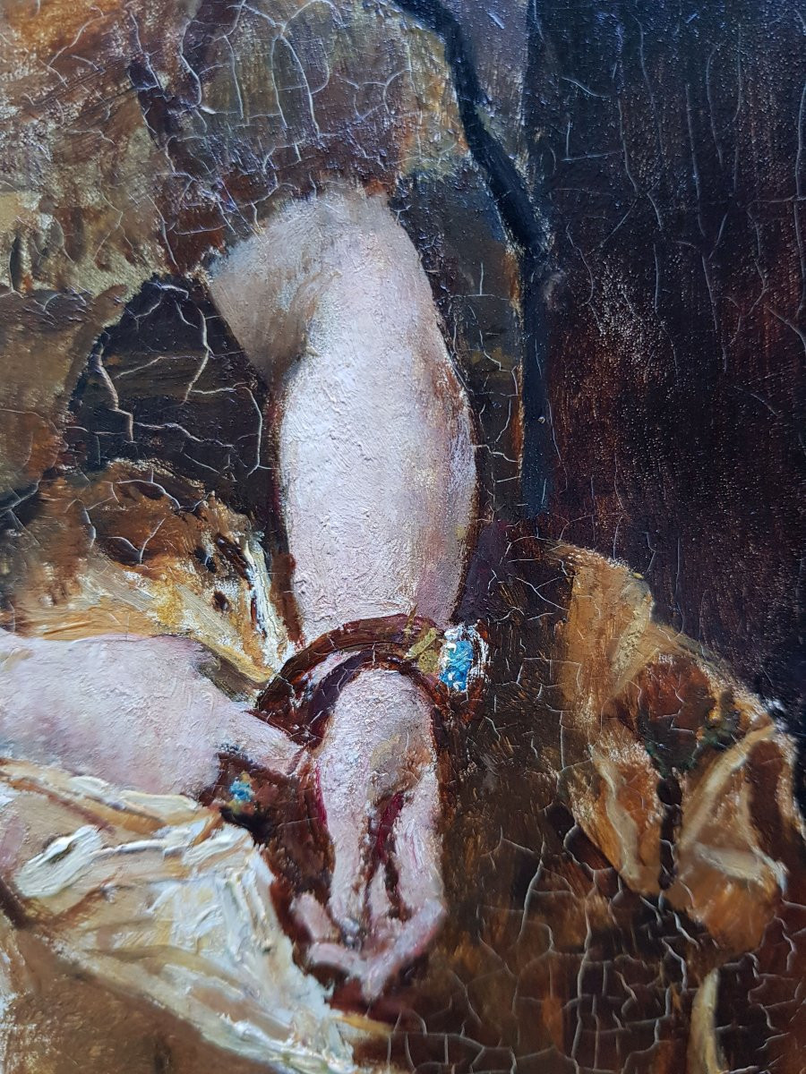 Alfred Stevens - Oil On Panel 1890 - Return From The Ball-photo-1