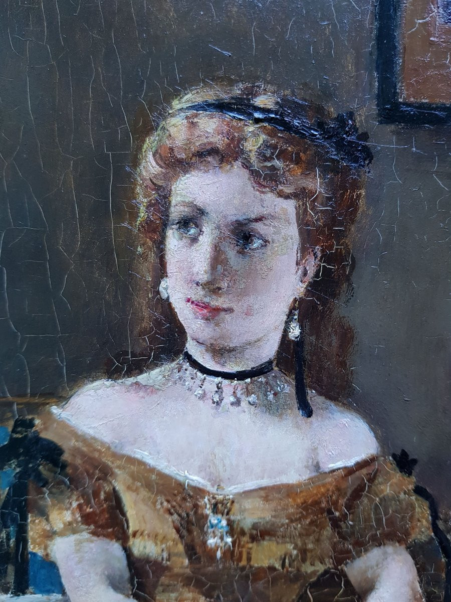 Alfred Stevens - Oil On Panel 1890 - Return From The Ball-photo-4