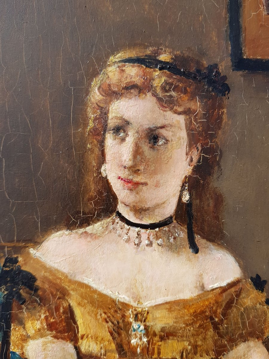 Alfred Stevens - Oil On Panel 1890 - Return From The Ball-photo-6