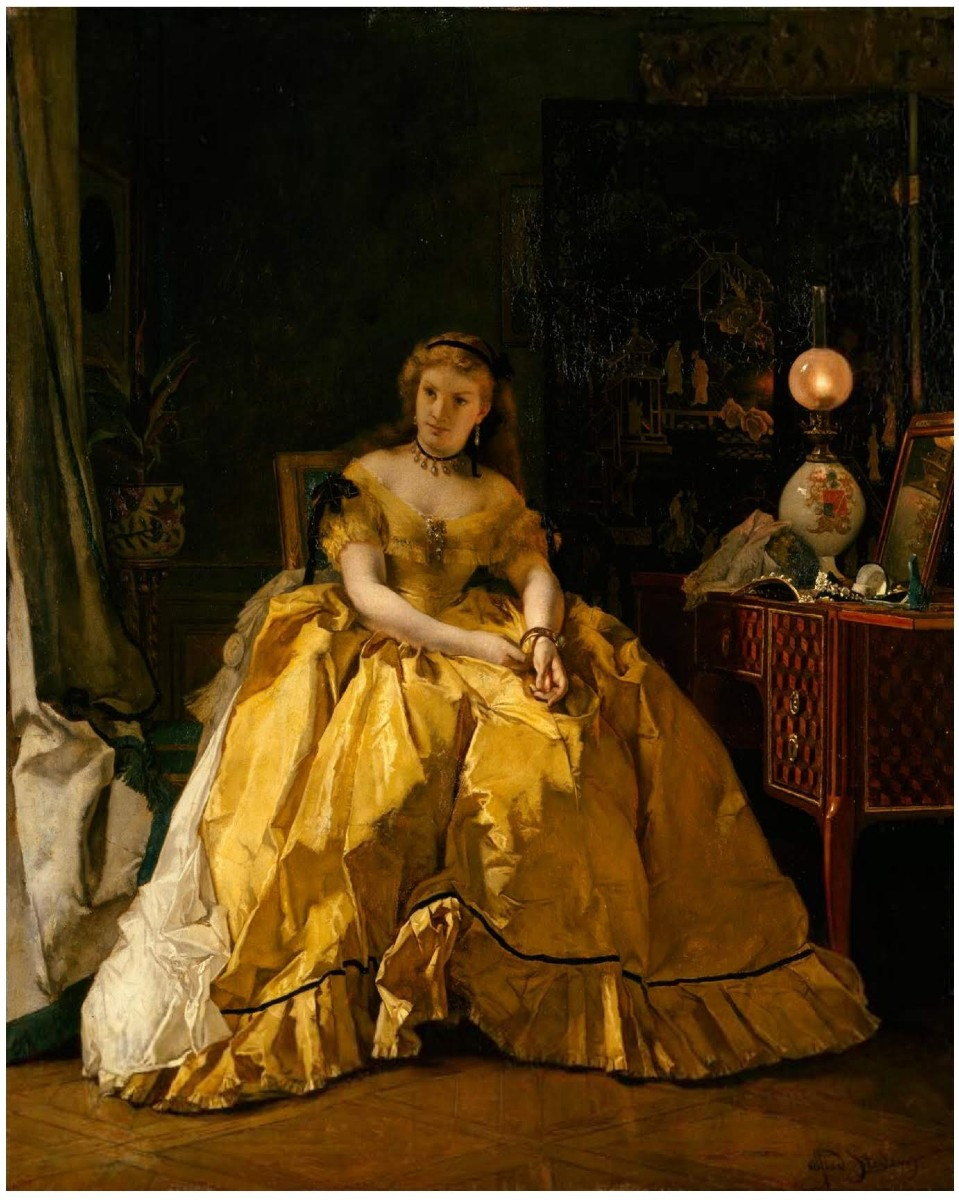 Alfred Stevens - Oil On Panel 1890 - Return From The Ball-photo-8