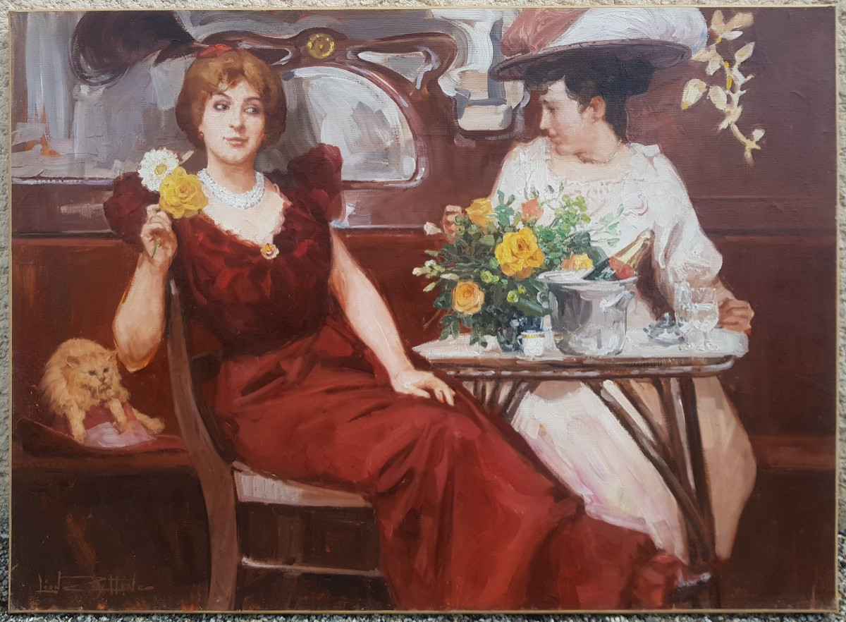 ZEYTLINE - Huile 73 x 100 cms - Belle époque, PARIS-photo-3