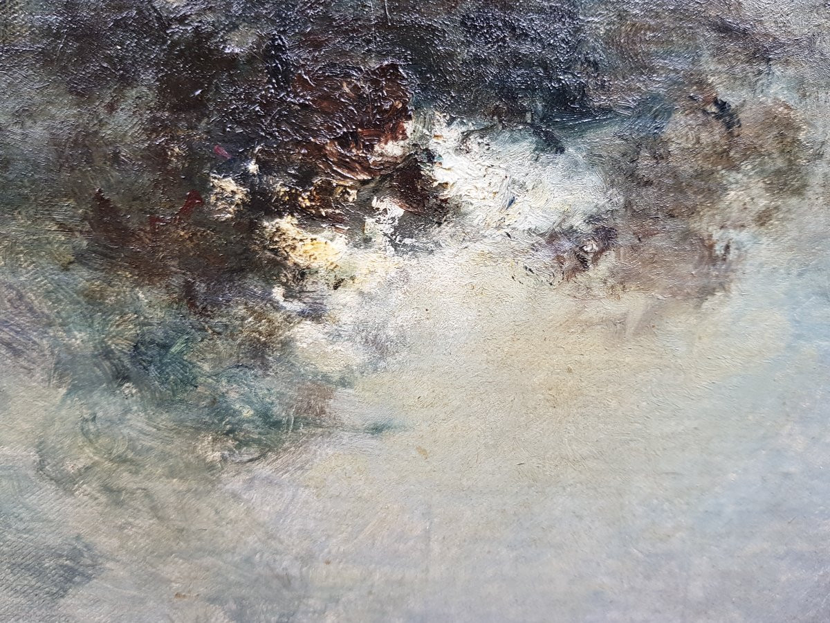 Ecole hollandaise XIXè - JONGKIND - Canal au clair de lune -photo-3