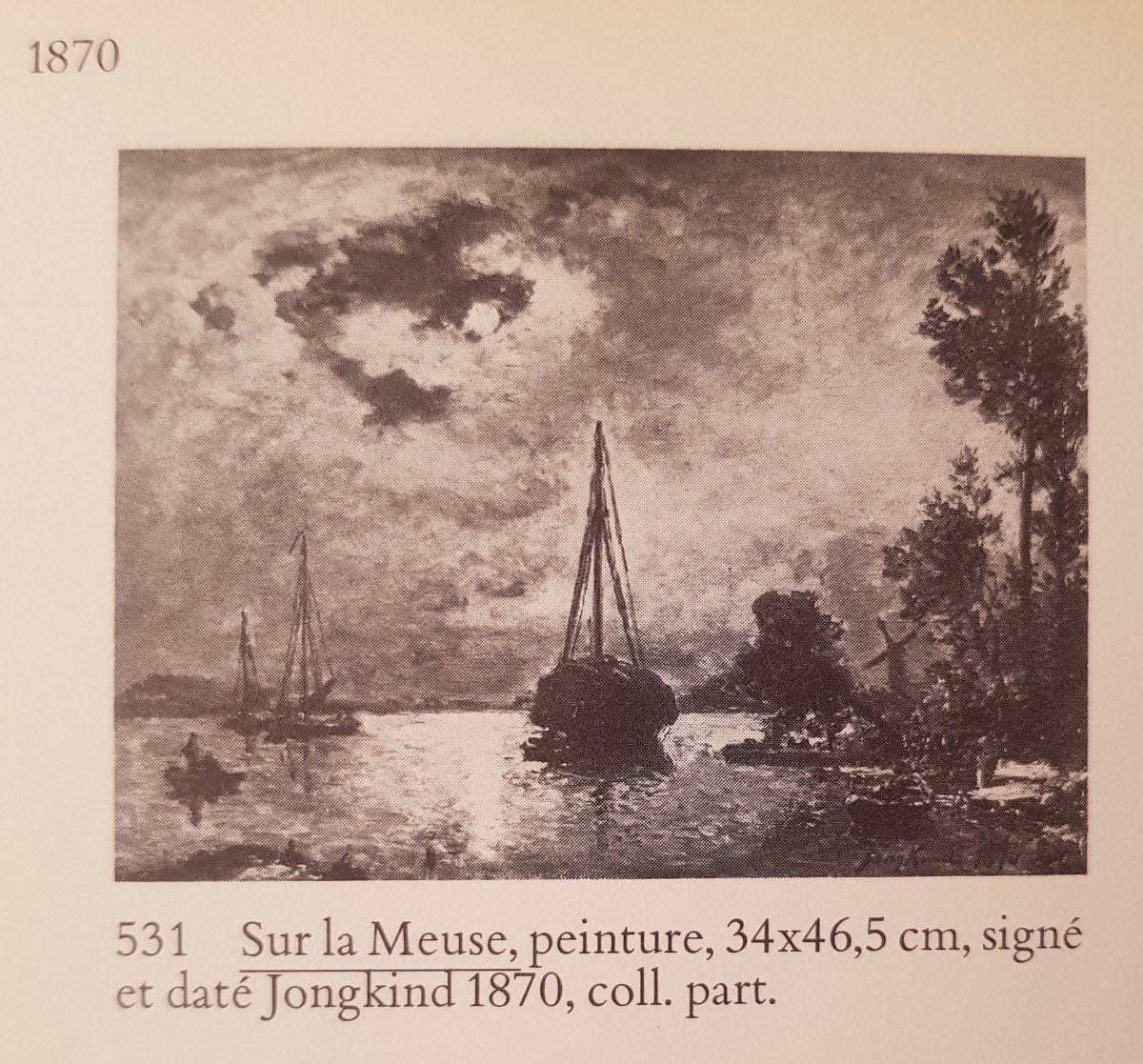Ecole hollandaise XIXè - JONGKIND - Canal au clair de lune -photo-3