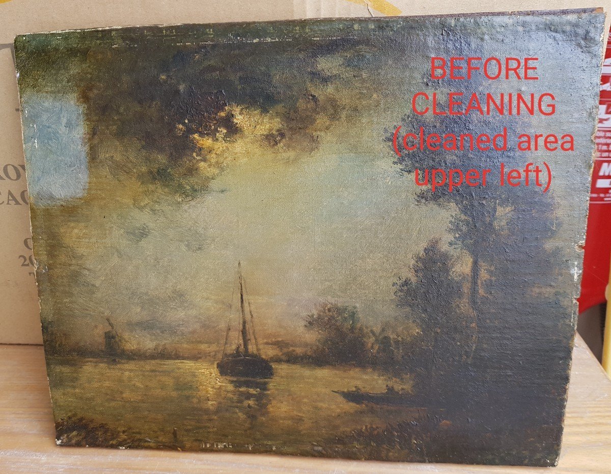 Ecole hollandaise XIXè - JONGKIND - Canal au clair de lune -photo-8