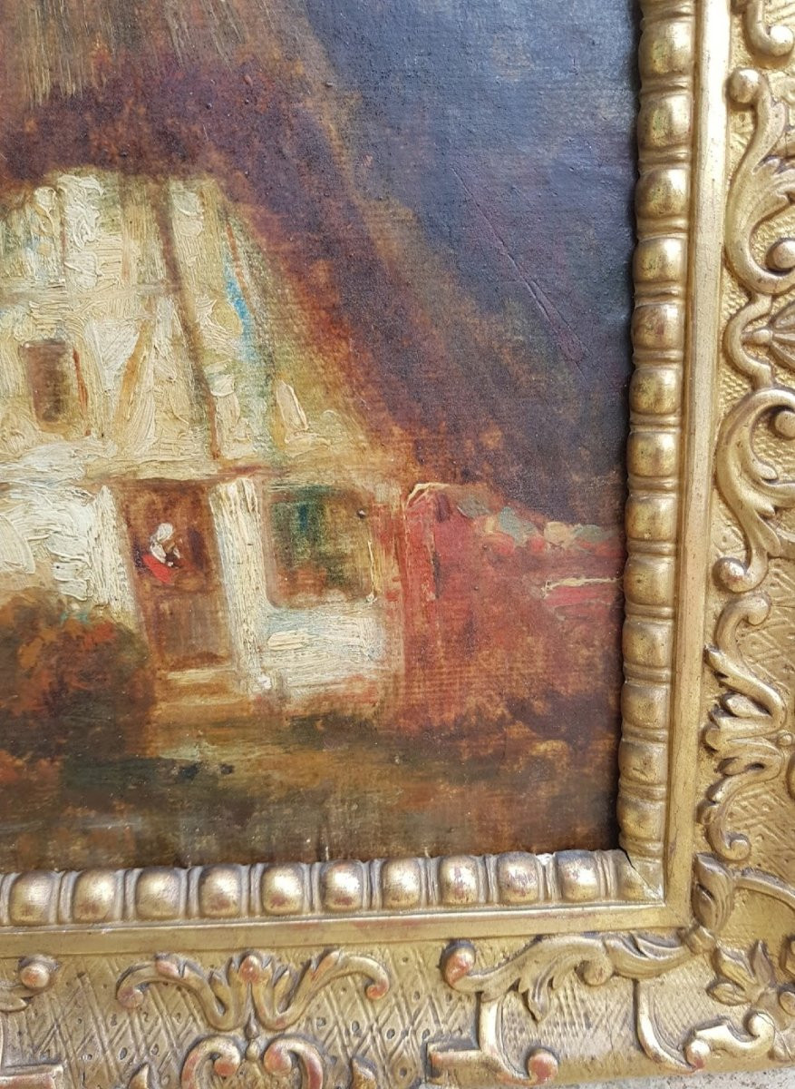 Felix Ziem - Oil 1850 - Barbizon - Cottage In Forest-photo-2