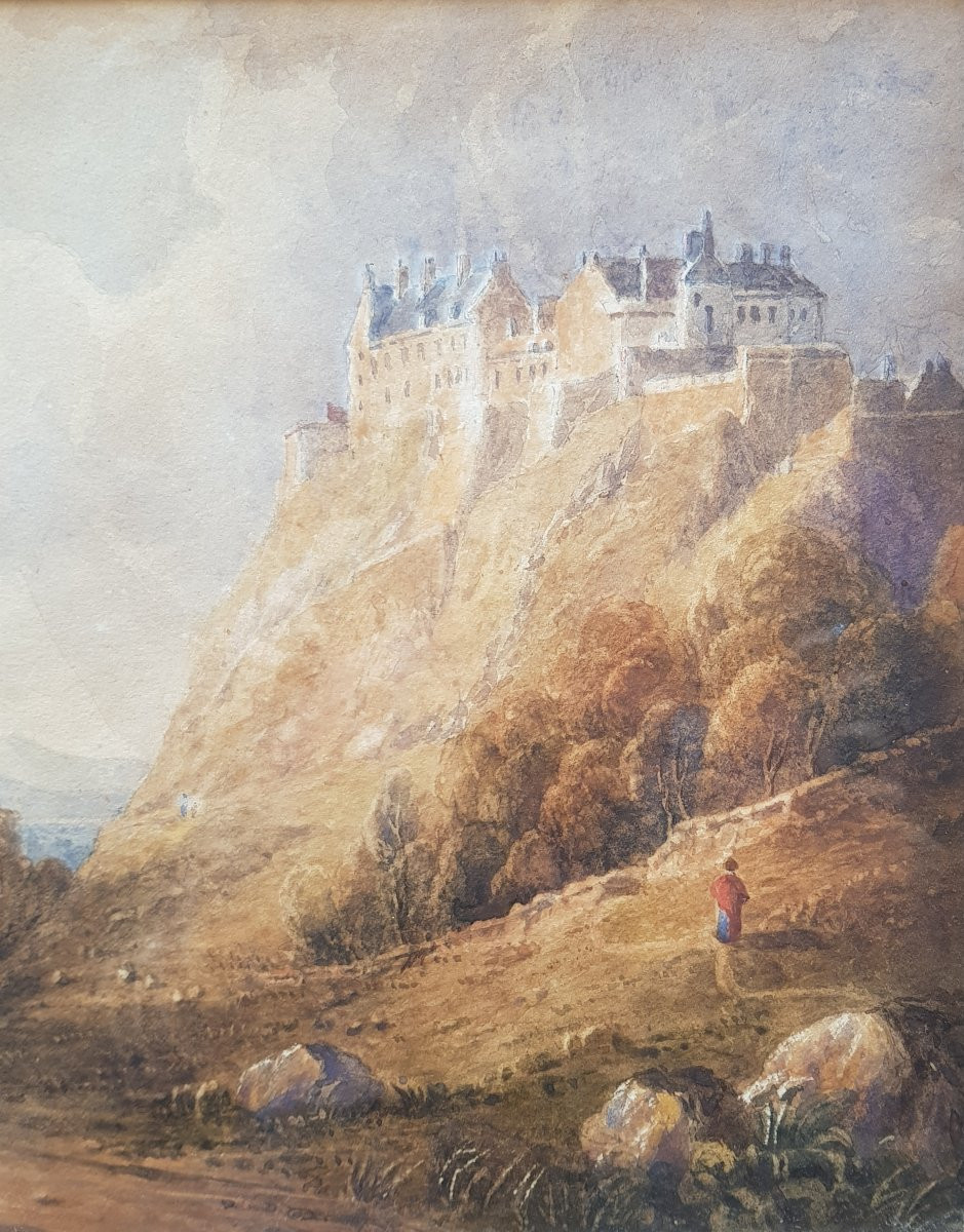 David Cox - Watercolor 1827 - Stirling Castle (scotland)-photo-7