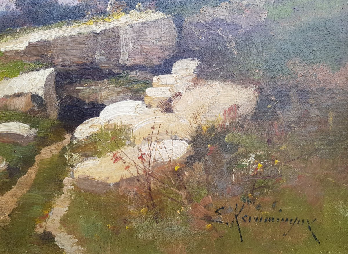 Galien Laloue - Oil On Canvas - Landscape With Woman-photo-4
