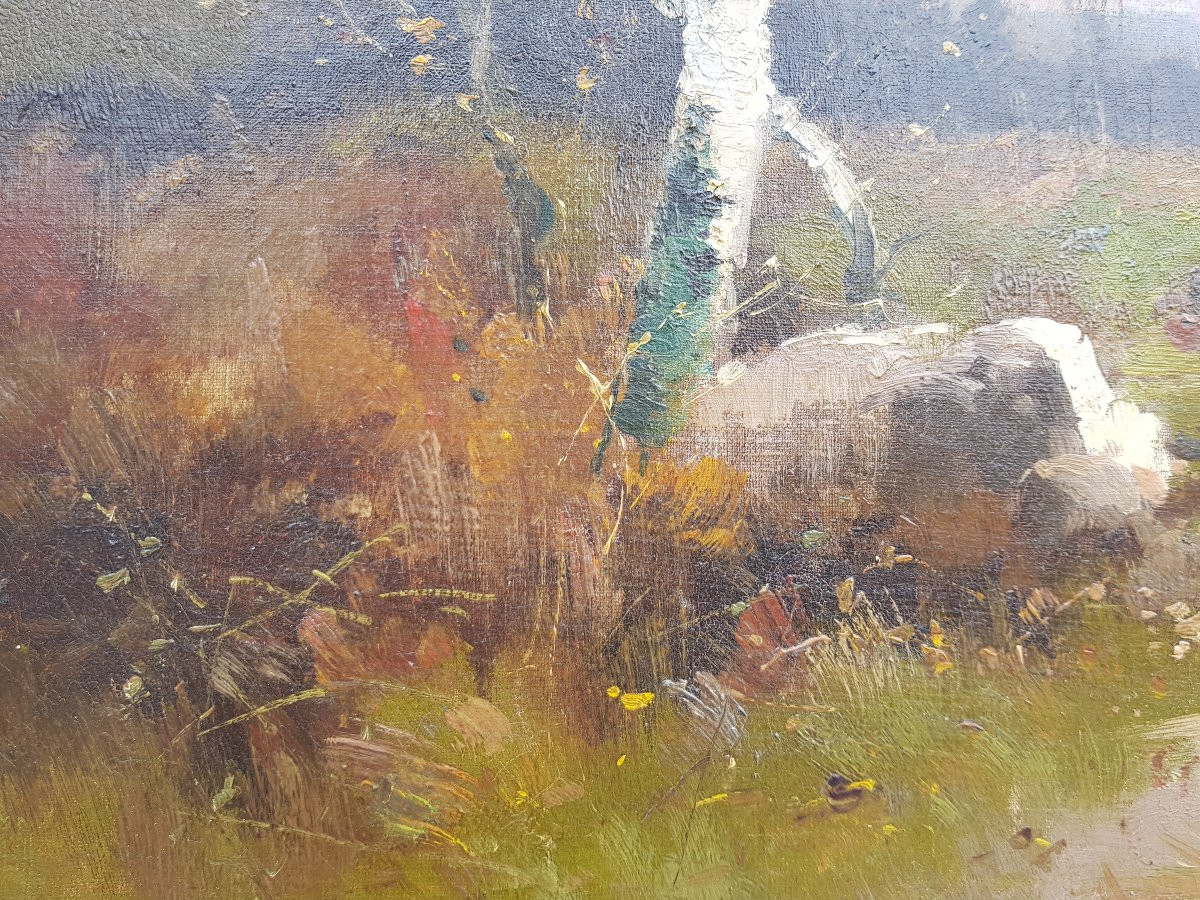 Galien Laloue - Oil On Canvas - Landscape With Woman-photo-8