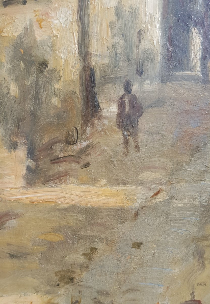 Pecrus - Oil On Panel - Street In Montmartre, Paris - 1880-photo-2