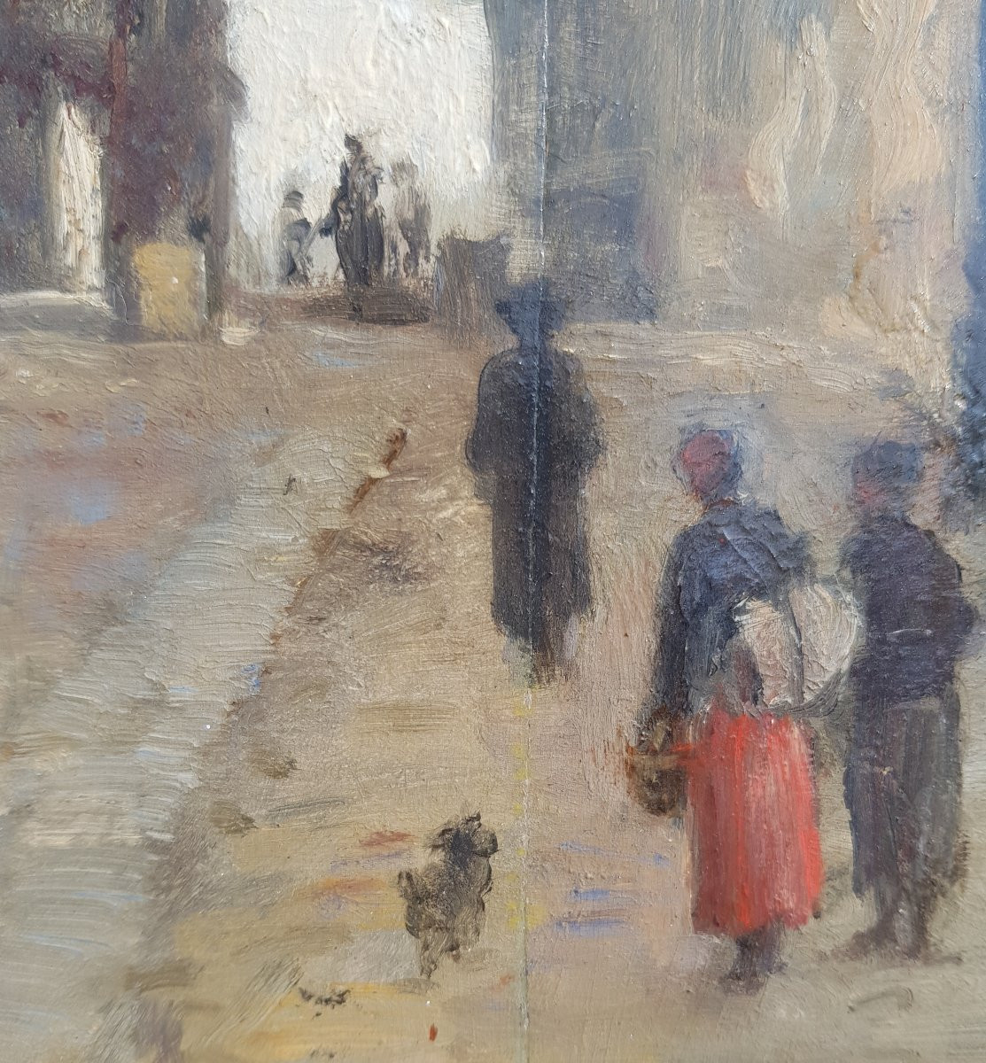 Pecrus - Oil On Panel - Street In Montmartre, Paris - 1880-photo-3